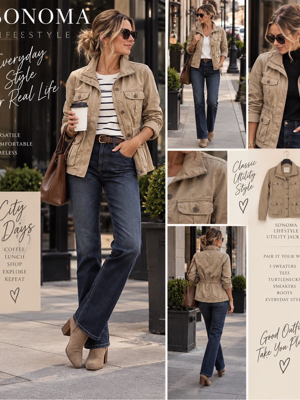 Sonoma Women's Tan Utility Jacket